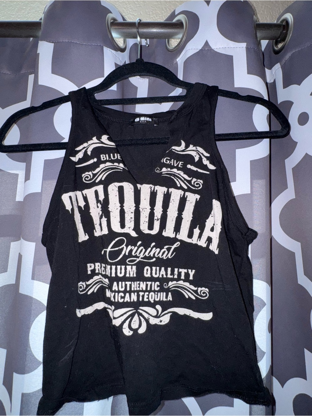 Black 'Tequila' Graphic Tank Top - Unbranded